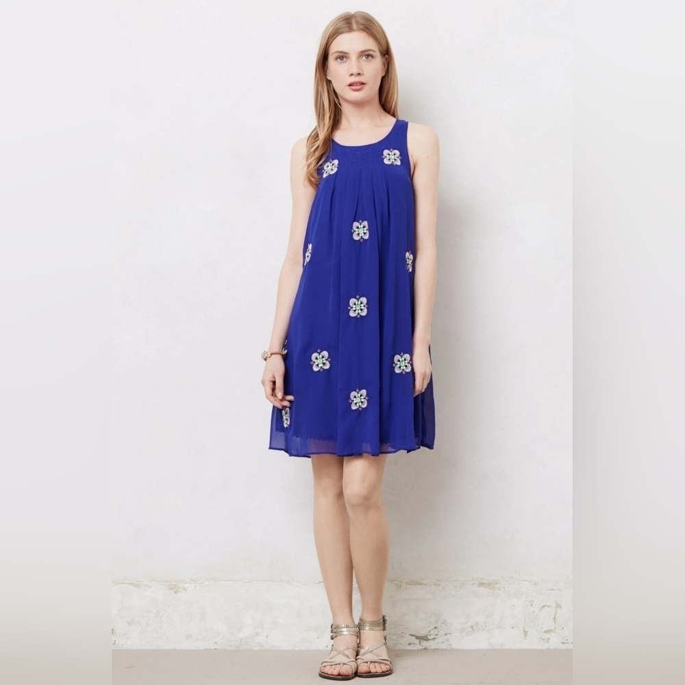 Anthropologie Leifsdottir Beaded Shift Dress, GUC, Size 2